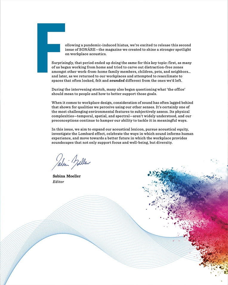 Sonare second edition editor’s letter